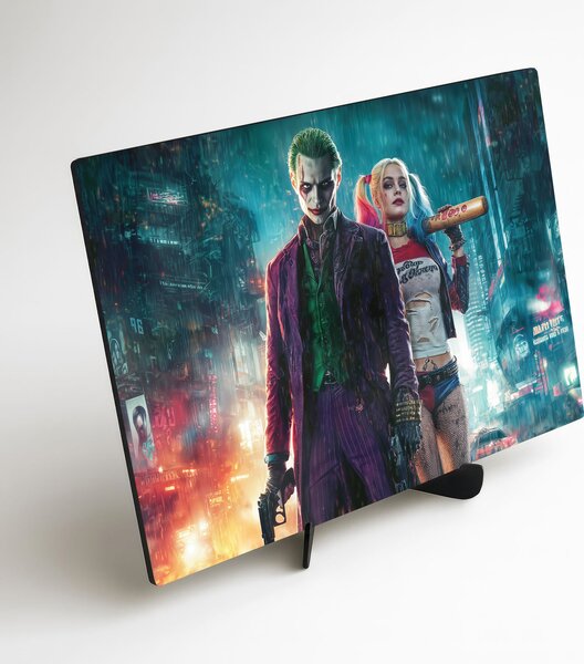 DUBLEZ | Obraz Joker a Harley Quinn, Sebevražedný oddíl | UV tisk, Premium