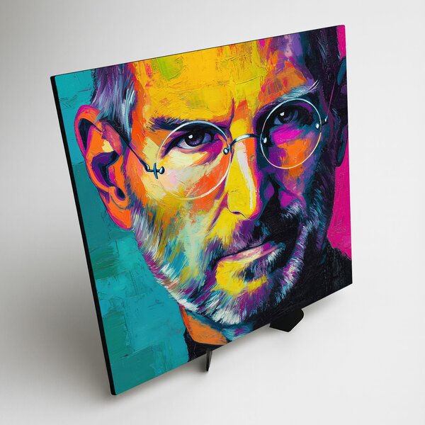 DUBLEZ | Barevný pop-art portrét na zeď - Steve Jobs | UV tisk, Premium