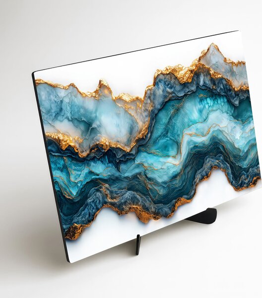 DUBLEZ | Mramorový design dřevěného obrazu - Crystal | UV tisk, Premium