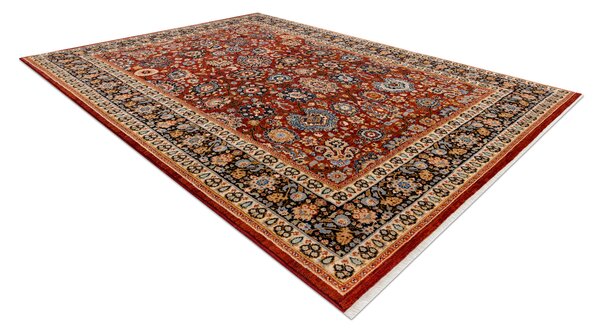 Makro Abra Kusový koberec klasický vlněný KESHAN 7573/53577 bordó modrý Rozměr: 80x145 cm