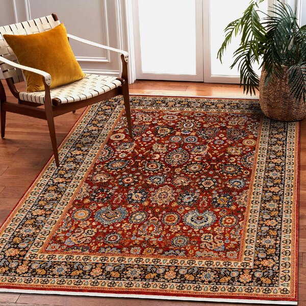 Makro Abra Kusový koberec klasický vlněný KESHAN 7573/53577 bordó modrý Rozměr: 80x145 cm