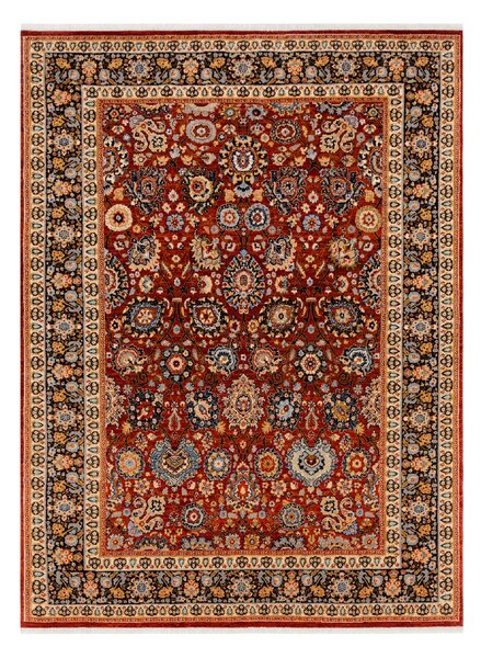 Makro Abra Kusový koberec klasický vlněný KESHAN 7573/53577 bordó modrý Rozměr: 80x145 cm