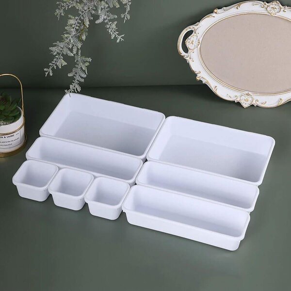 4Leaders Sada organizérů do šuplíku 8 ks bílá 23,6×15,9×5 cm