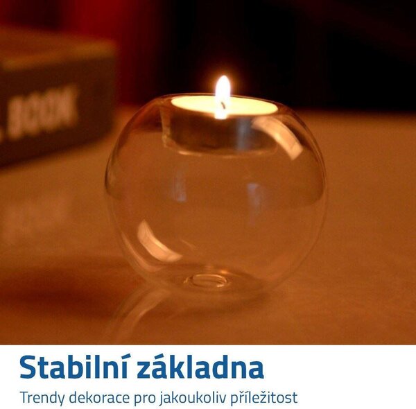 Skleněný kulatý svícen