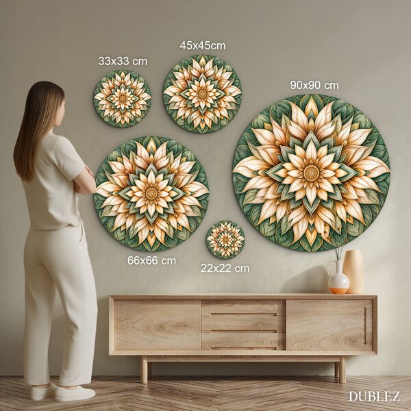 DUBLEZ | Květinová mandala - Srdce džungle | UV tisk, Premium