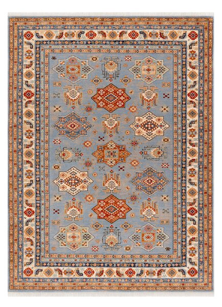 Makro Abra Kusový koberec klasický vlněný KESHAN 7683/53544 béžový modrý Rozměr: 120x145 cm