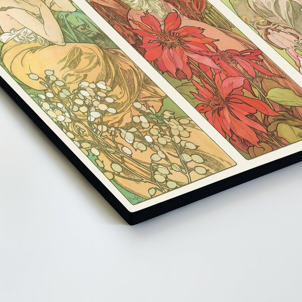DUBLEZ | Obraz na dřevě - Alfonz Mucha - Les Fleurs | UV tisk, Premium