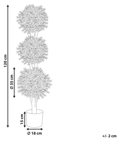 Umělá rostlina BUXUS BALL TREE 120 cm Zelená