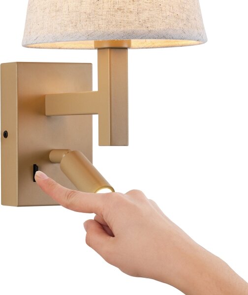 Brilagi - LED Nástěnná lampa DEYA 1xE14/40W/230V + LED/3W len/zlatá