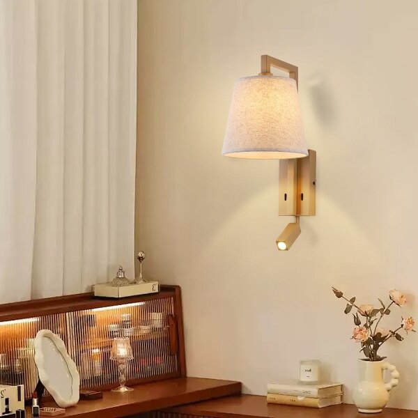 Brilagi - LED Nástěnná lampa RAYA 1xE14/40W/230V + LED/3W len/béžová