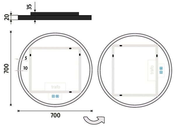 NIMCO ZPC 28001RVX-90 - LED Koupelnové zrcadlo 3000-6500K pr. 70 cm IP44