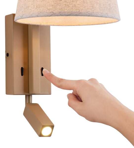 Brilagi - LED Nástěnná lampa RAYA 1xE14/40W/230V + LED/3W len/béžová