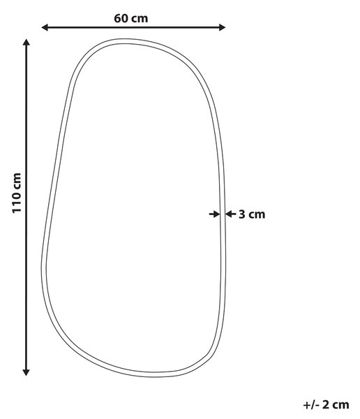 Zrcadlo VERNAIS 60 cm 110 cm Kov Zlatá
