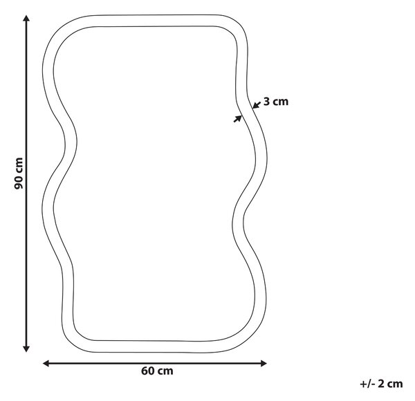 Zrcadlo RONNET 60 cm 90 cm Dřevo paulovnie Světle modrá