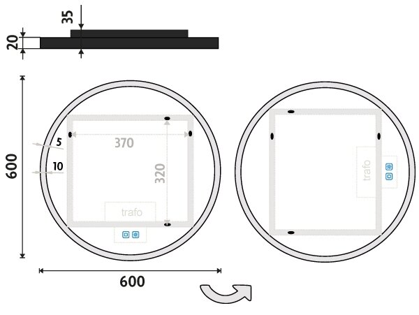 NIMCO ZPC 28000RVX-90 - LED Koupelnové zrcadlo 3000-6500K pr. 60 cm IP44