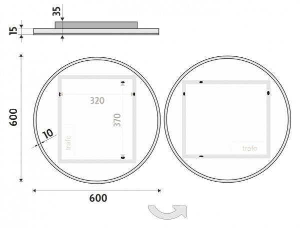 NIMCO ZP 26000R - LED Koupelnové podsvícené zrcadlo 6500K pr. 60 cm IP44