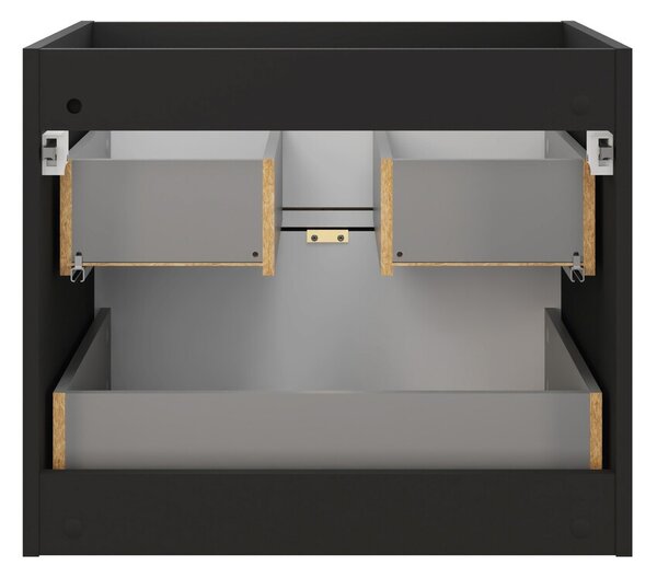 Comad Koupelnová sestava s deskou a skříňkami Talia Casella 120 cm černý mat/dub casella