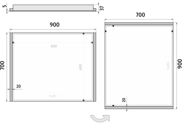 NIMCO ZP 11019 - LED Koupelnové podsvícené zrcadlo 6500K 70x90 cm IP44