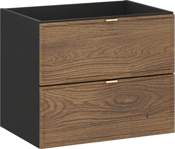 Comad Koupelnová sestava s deskou a skříňkami Talia Casella 120 cm černý mat/dub casella