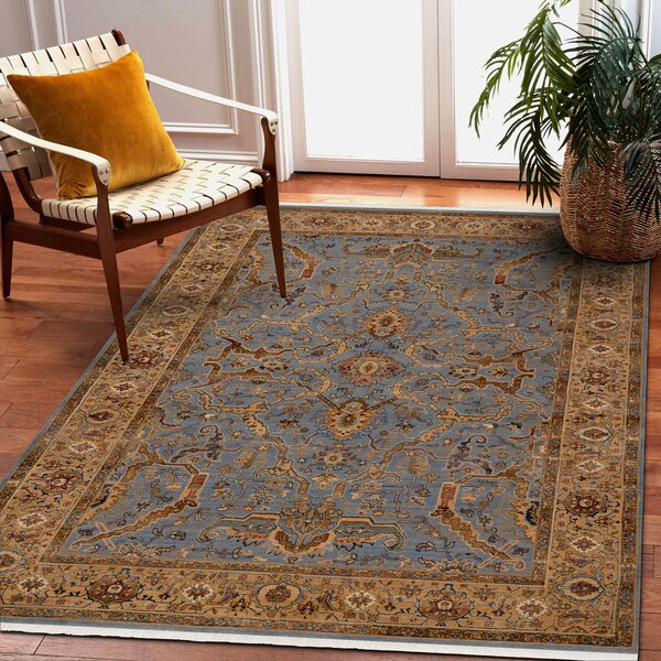 Makro Abra Kusový koberec klasický vlněný KESHAN 7875/53544 béžový modrý Rozměr: 120x145 cm
