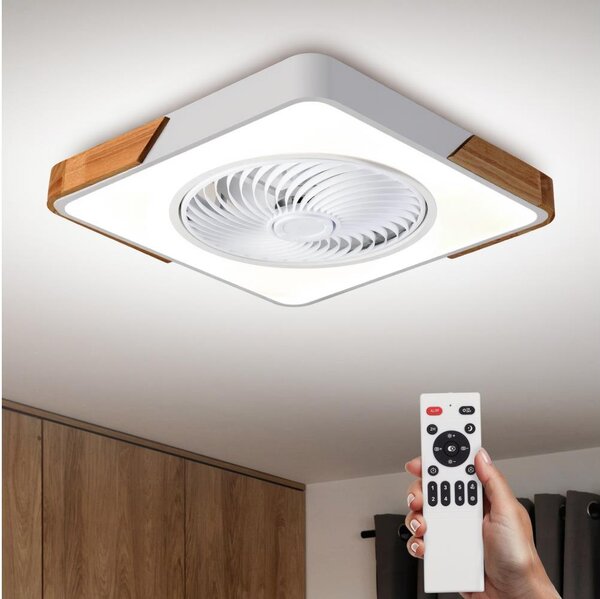 Brilagi-LED Stmív. svítidlo s ventilátorem LED/30W/230V 3000-6500K bílá/dub + DO