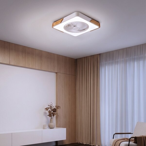 Brilagi-LED Stmív. svítidlo s ventilátorem LED/30W/230V 3000-6500K bílá/dub + DO