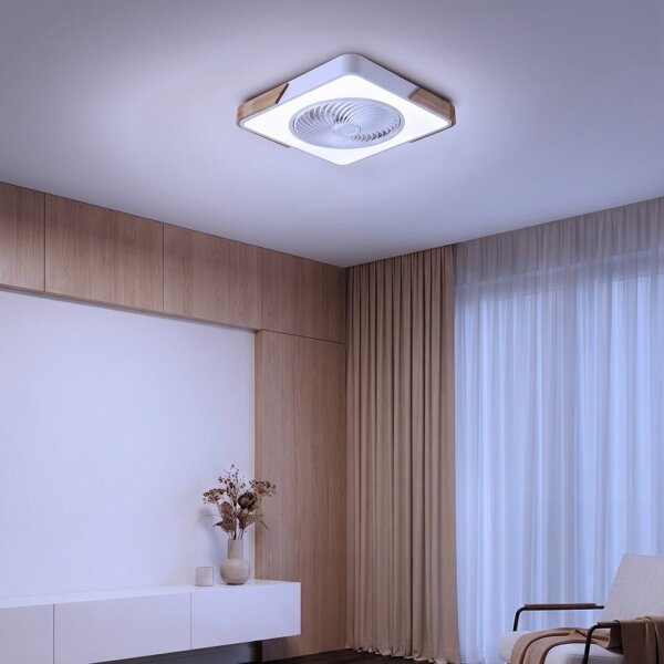 Brilagi-LED Stmív. svítidlo s ventilátorem LED/30W/230V 3000-6500K bílá/dub + DO