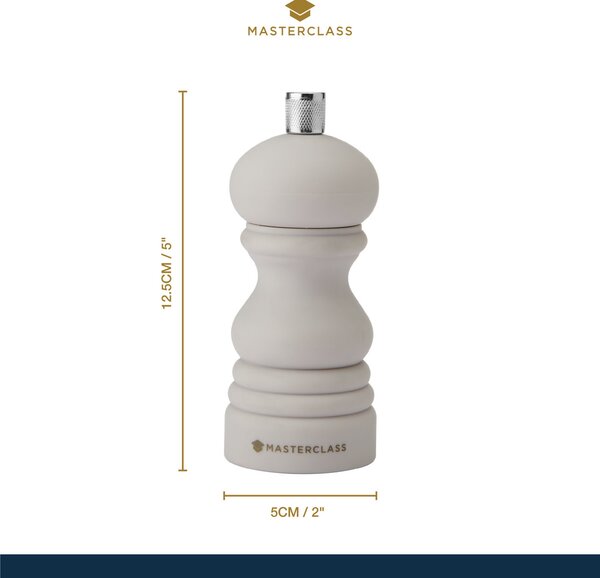 Mlýnek na sůl/pepř MasterClass Soft Touch, latté 12cm MCSNPLAT12