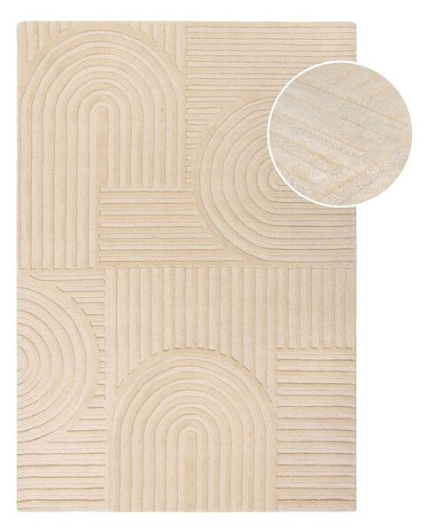 Béžový vlněný koberec Flair Rugs Zen Garden, 120 x 170 cm