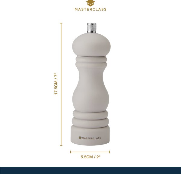 Mlýnek na sůl/pepř MasterClass Soft Touch, latté 17cm MCSNPLAT17