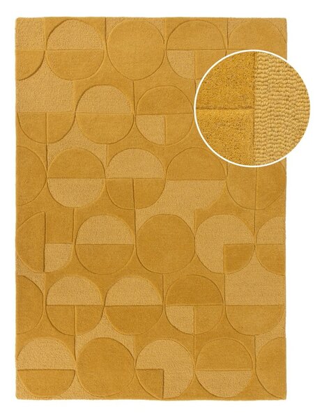 Žlutý vlněný koberec Flair Rugs Gigi, 160 x 230 cm
