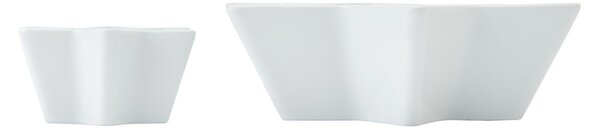 Servírovací misky Mikasa tvaru Hvězdy, 2 ks, bílý porcelán MKCHSTARBWLPK2