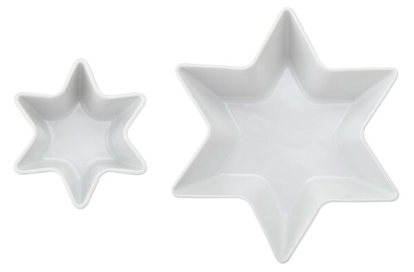 Servírovací misky Mikasa tvaru Hvězdy, 2 ks, bílý porcelán MKCHSTARBWLPK2