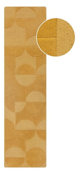 Okrově žlutý vlněný koberec běhoun 60x230 cm Gigi – Flair Rugs