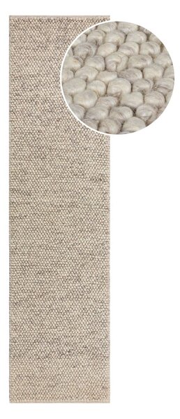 Světle šedý ručně tkaný běhoun s příměsí vlny 60x230 cm Minerals – Flair Rugs