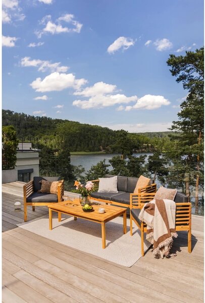 Bílý/béžový venkovní koberec běhoun 200x80 cm - NORTHRUGS