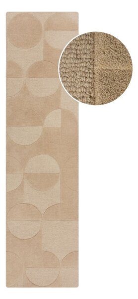 Béžový vlněný koberec běhoun 60x230 cm Gigi – Flair Rugs