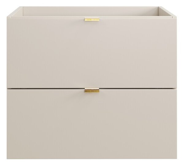 Comad Závěsná skříňka Dalia Cashmere Ovalia s deskou a umyvadlem 100 cm kašmírová/dub cremona