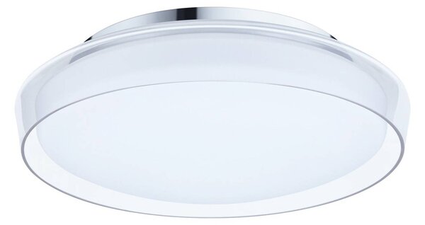 Paulmann Luena LED stropní svítidlo, IP44, chrom, Ø 35 cm, Chrom / stříbro, Obývací pokoj / jídelna, kov, Moderní
