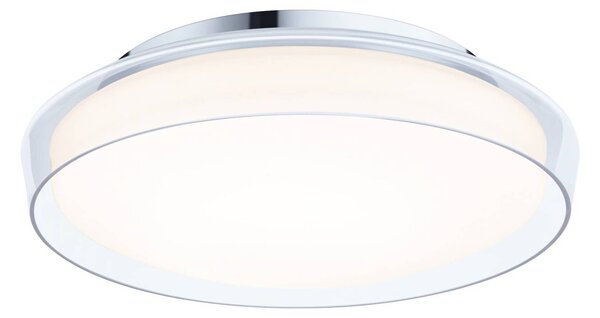 Paulmann Luena LED stropní svítidlo, IP44, chrom, Ø 35 cm, Chrom / stříbro, Obývací pokoj / jídelna, kov, Moderní