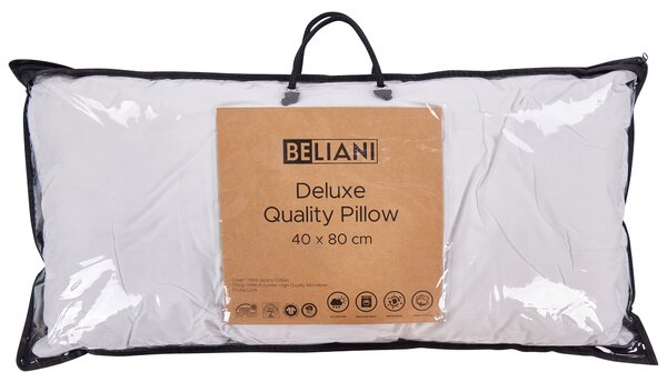 Sada 2 polštářů PELISTER Nízká Mikrovlákno 40 x 80 cm Bílá
