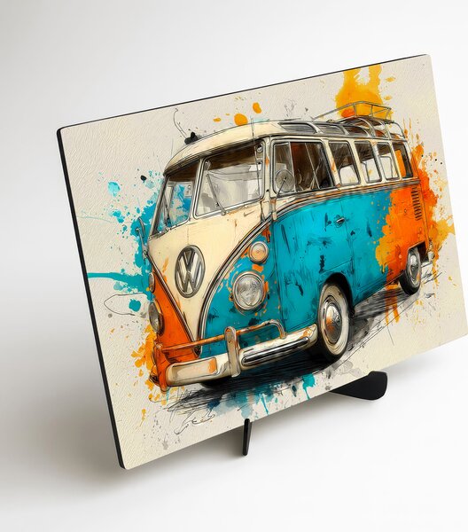 DUBLEZ | Dřevěný obraz - Autobus Volkswagen T1 | UV tisk, Premium