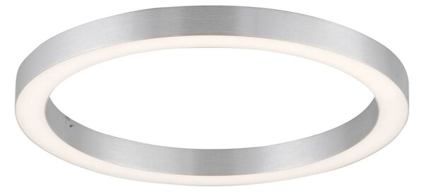PURE LED stropní svítidlo Lines, Ø 50 cm, stříbrná barva,, stmívatelný, Hliník / šedá / zinek, Obývací pokoj / jídelna, Hliník, Moderní