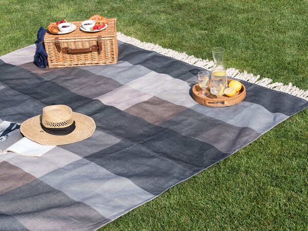 Pikniková deka LUNDA 200 x 200 cm Šedá