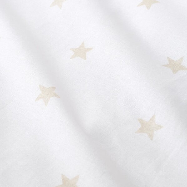 Bílé/béžové napínací bavlněné dětské prostěradlo na jednolůžko 90x190 cm Mini Star & Stripes – Bianca