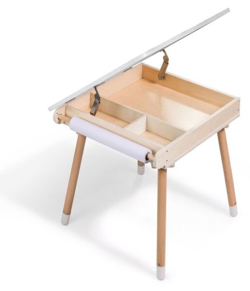 Dětská rostoucí sada BUNNY, stolek a 2 židle, bílá/hnědá ELIS design