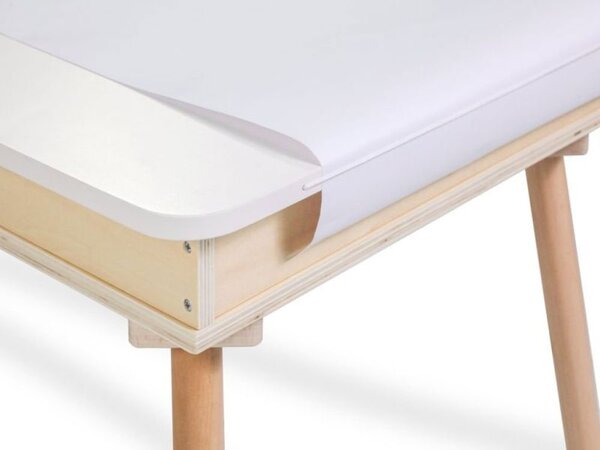 Dětská rostoucí sada BUNNY, stolek a 2 židle, bílá/hnědá ELIS design