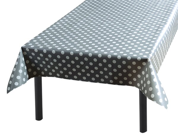 PVC ubrus PUNTÍKY šedý 120x140 cm