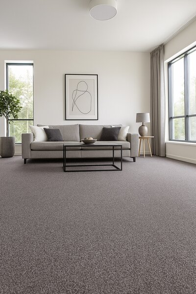 Tapibel, Metrážový koberec Cobalt SDN 64050 - AB tmavý antracit, zátěžový, na míru, šíře 4m,5m, šedá, ab (mřížka), chodba / předsíň