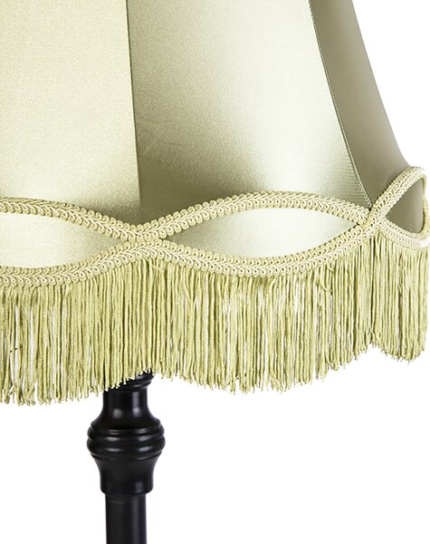 Chytrá stojací lampa černá s abajurem zelená vč. wifi A60 - Classico